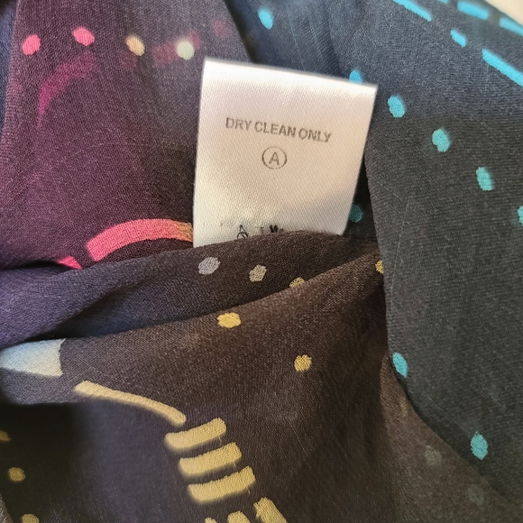 Twelfth Street by Cynthia Vincent Navy Multi Ombre Silk Sheer Coverup Tunic Med - Picture 10 of 10